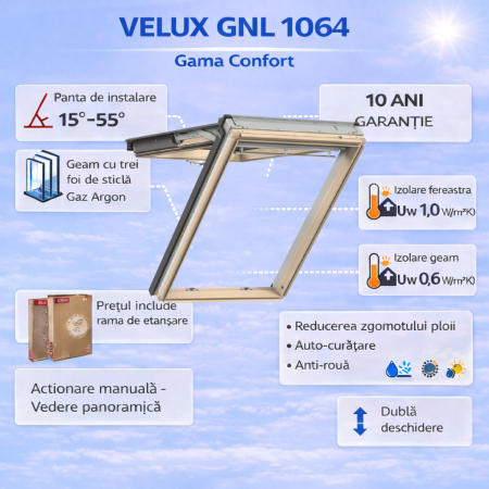 Ferestre VELUX Gama Confort - Fereastra de mansarda VELUX GNL 1064