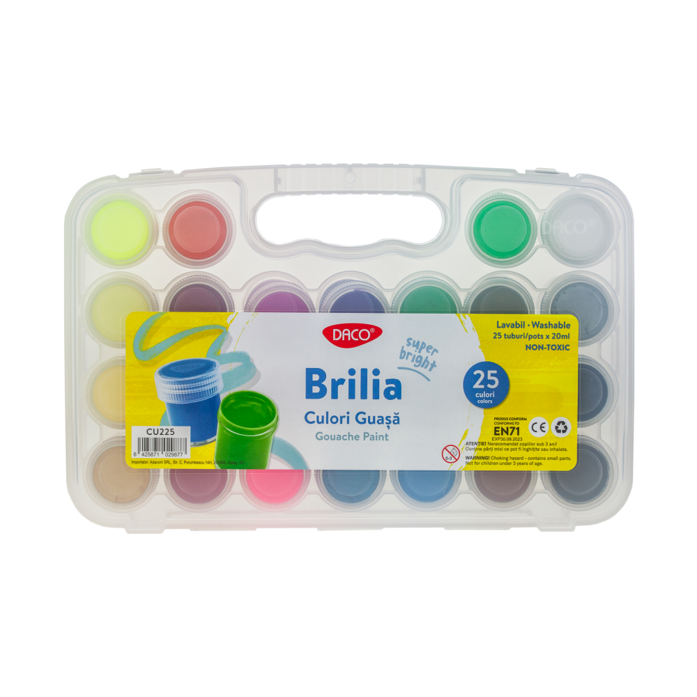 Culori guașă 25 culori 20 ml Brilia DACO [1]
