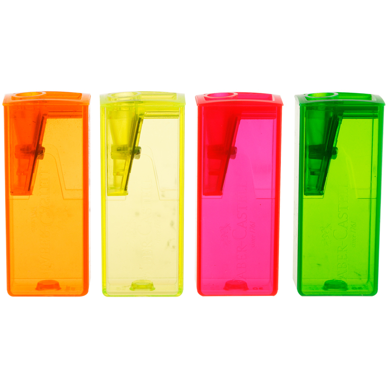 ASCUTITOARE PLASTIC CU CONTAINER CULORI FLUORESCENTE FABER-CASTE [2]