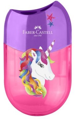 Ascutitoare plastic dubla cu container unicorni si dinozauri Faber Castell [2]