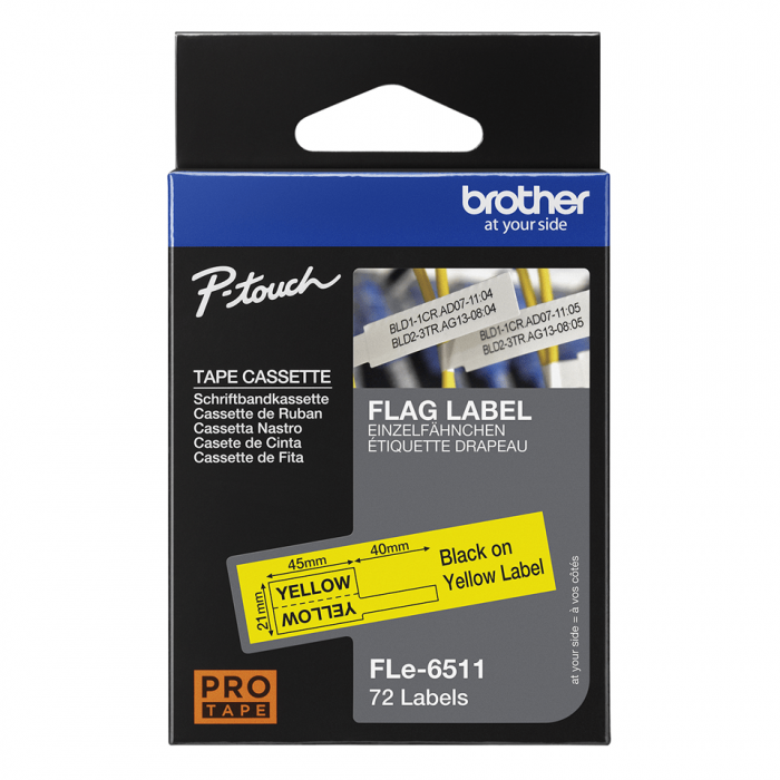 Brother FLe-2511, Bandă de etichete, negru pe alb, 21mm [3]