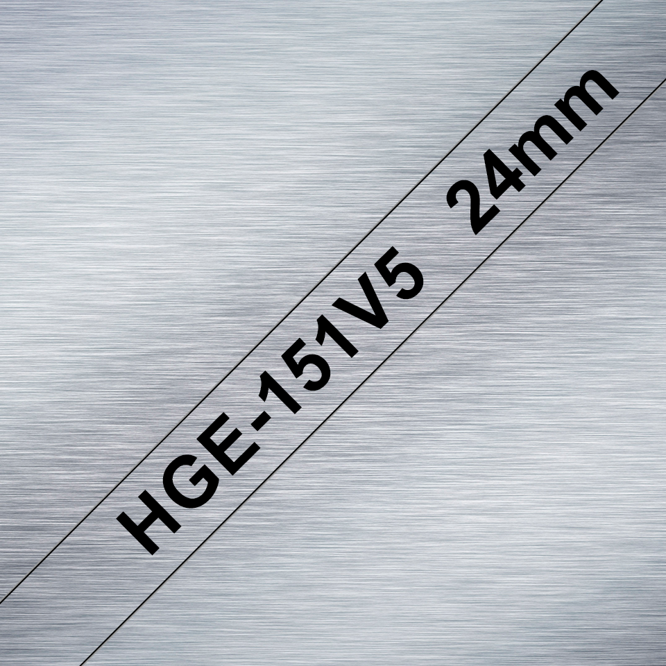 Brother HGe-151V5 Casetă cu Bandă Etichete HG 24mm, Negru pe Transparent - Etichetare Clară și Durabilă [1]