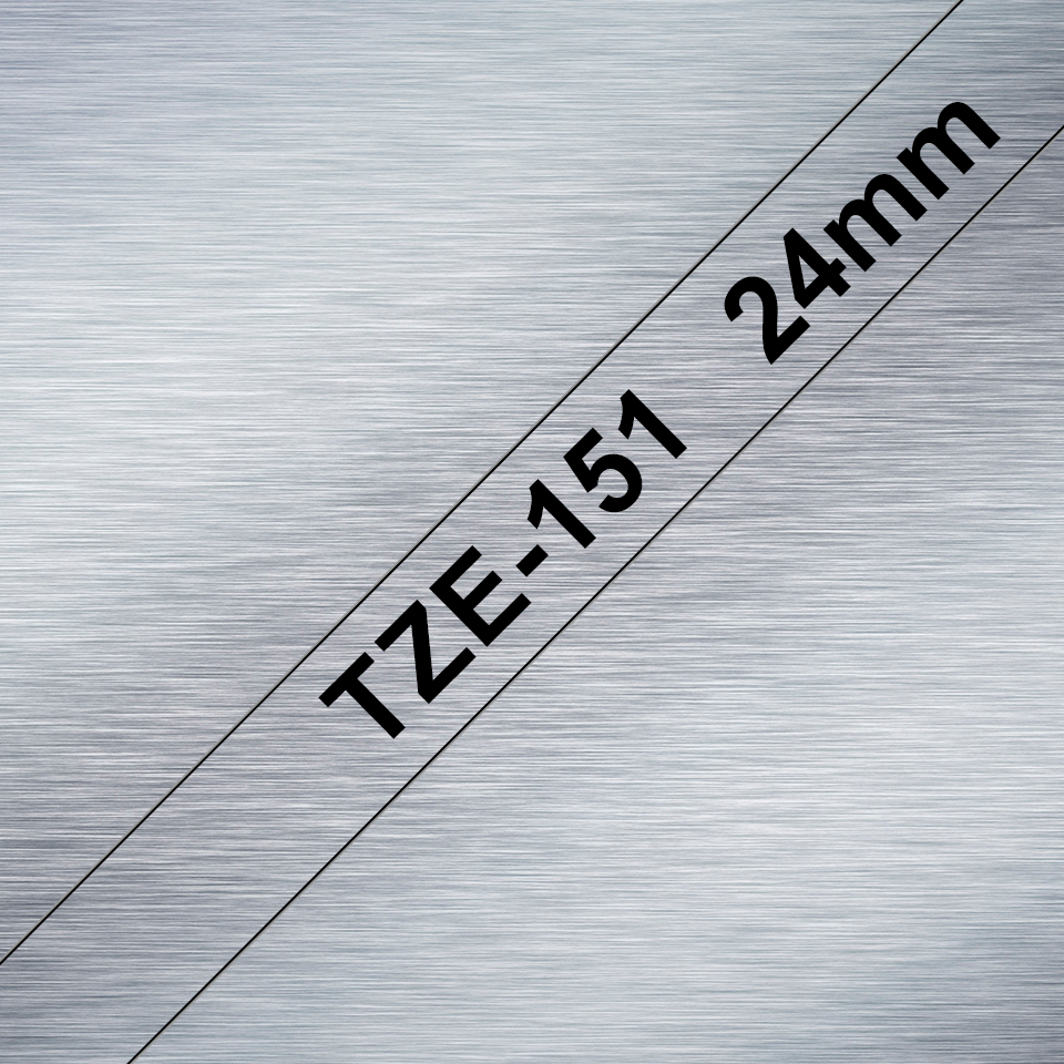 Brother TZe-151 Bandă Etichete Laminată 24mm, Negru pe Transparent - Etichetare Clară și Durabilă [1]