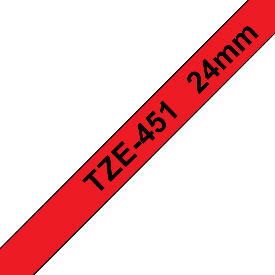 Brother TZe-451 Bandă Etichete Laminată 24mm, Negru pe Roșu - Etichetare Vizibilă și Durabilă [1]
