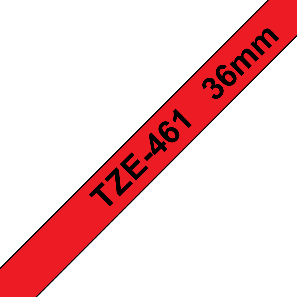 Brother TZe-461 Bandă Etichete Laminată 36mm, Negru pe Roșu - Etichetare Vizibilă și Durabilă [1]