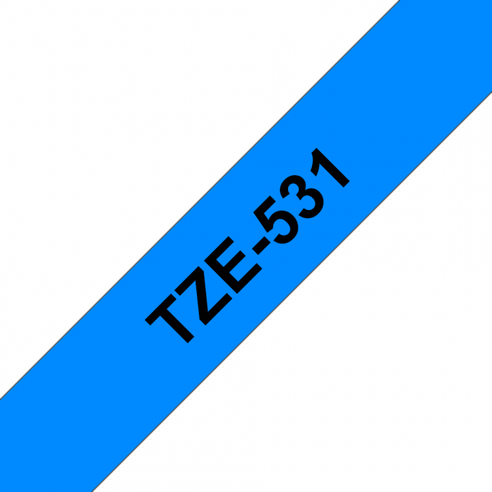 Brother TZe-531, Bandă Etichete Laminată, negru pe albastru, 12mm [3]