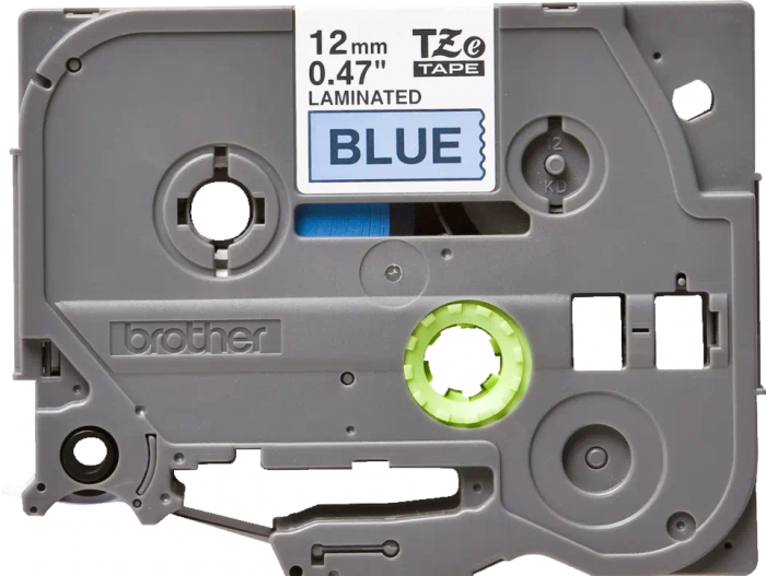 Brother TZe-531, Bandă Etichete Laminată, negru pe albastru, 12mm [4]