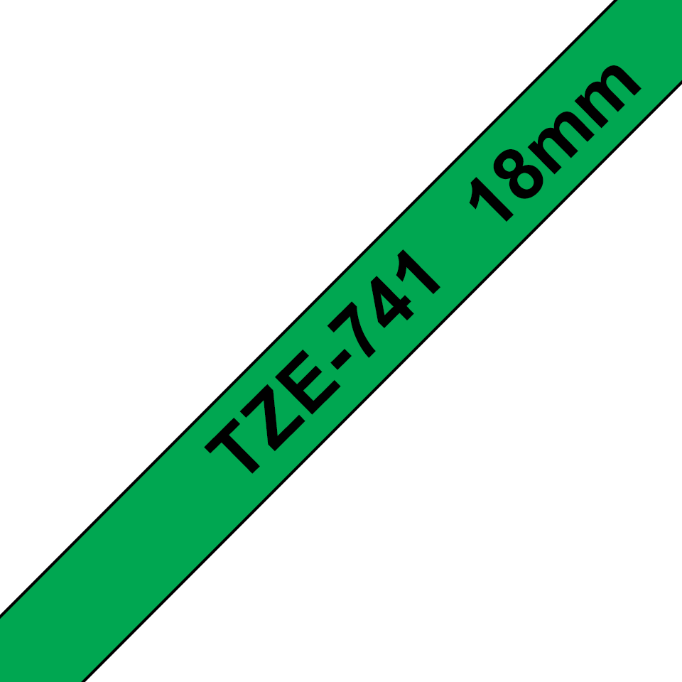 Brother TZe-741 Bandă Etichete Laminată 18mm, Negru pe Verde - Etichetare Vizibilă și Durabilă [1]