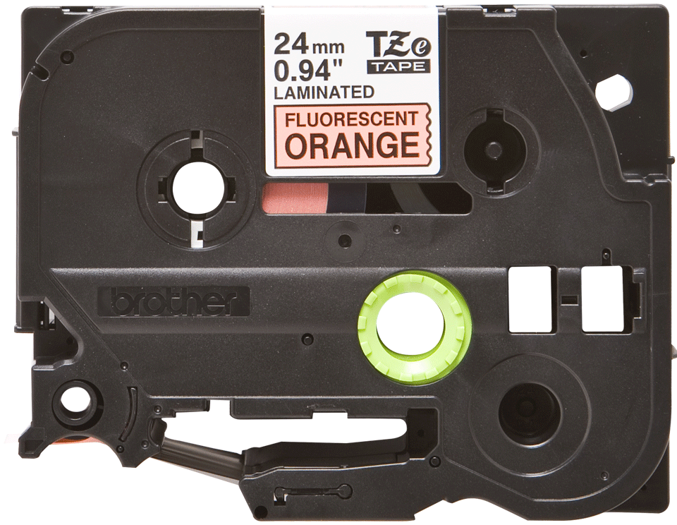 Brother TZe-B51 Bandă Etichete Laminată Fluorescentă 24mm, Negru pe Portocaliu - Etichetare Vizibilă și Durabilă [2]