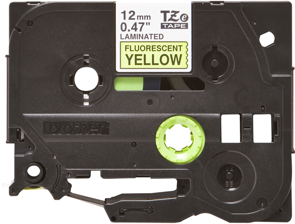 Brother TZe-C31 Bandă Etichete Laminată 12mm, Negru pe Galben Fluorescent - Etichetare de Înaltă Vizibilitate [2]