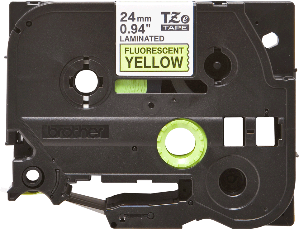 Brother TZe-C51 Bandă Etichete Laminată Fluorescentă 24mm, Negru pe Galben - Etichetare Vizibilă și Durabilă [2]