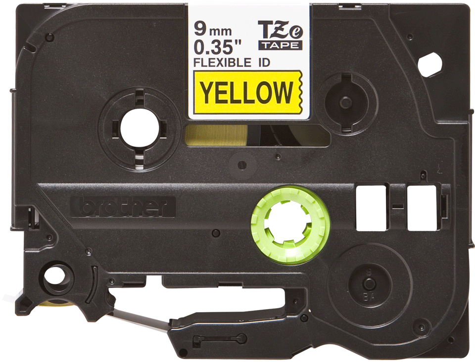 Brother TZe-FX621 Bandă Etichete Laminată Flexi ID 9mm, Negru pe Galben - Etichete Flexibile și Durabile [2]