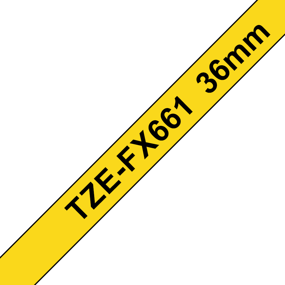 Brother TZe-FX661 Bandă Etichete Laminată Flexibilă ID 36mm, Negru pe Galben - Etichetare Vizibilă și Flexibilă [1]