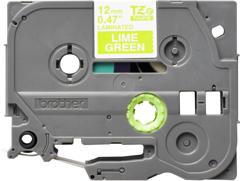 Brother TZe-MQG35 Bandă Etichete Laminată Mată 12mm, Alb pe Verde Lime - Etichetare Luminoasă și Modernă [2]