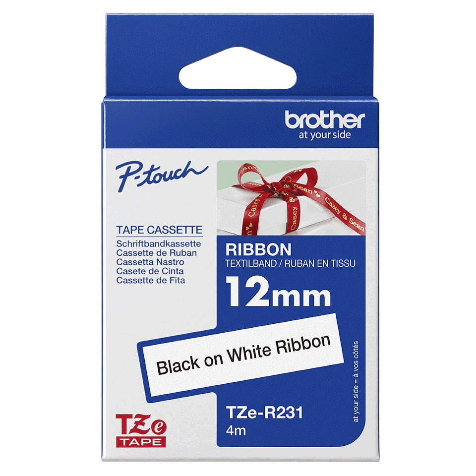 Brother TZe-R231 Bandă Etichete Laminată Tip Panglică 12mm, Negru pe Alb - Etichetare Decorativă și Durabilă [3]