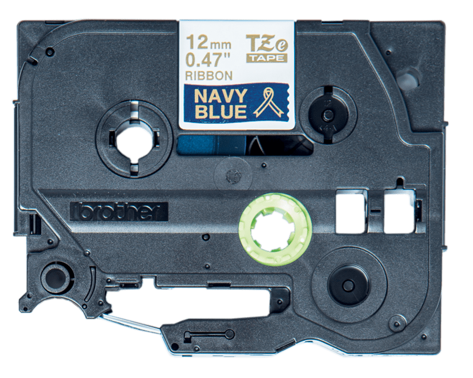 Brother TZe-RN34 Bandă Etichete Laminată Tip Panglică 12mm, Auriu pe Albastru Naval - Etichetare Elegantă și Profesională [2]