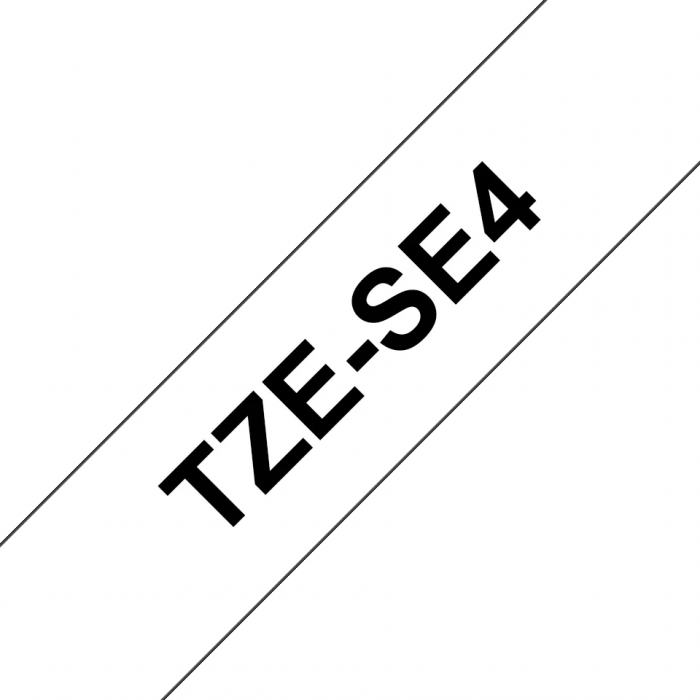 Brother TZe-SE4, Bandă de securitate Laminată, negru pe alb, 18mm [3]