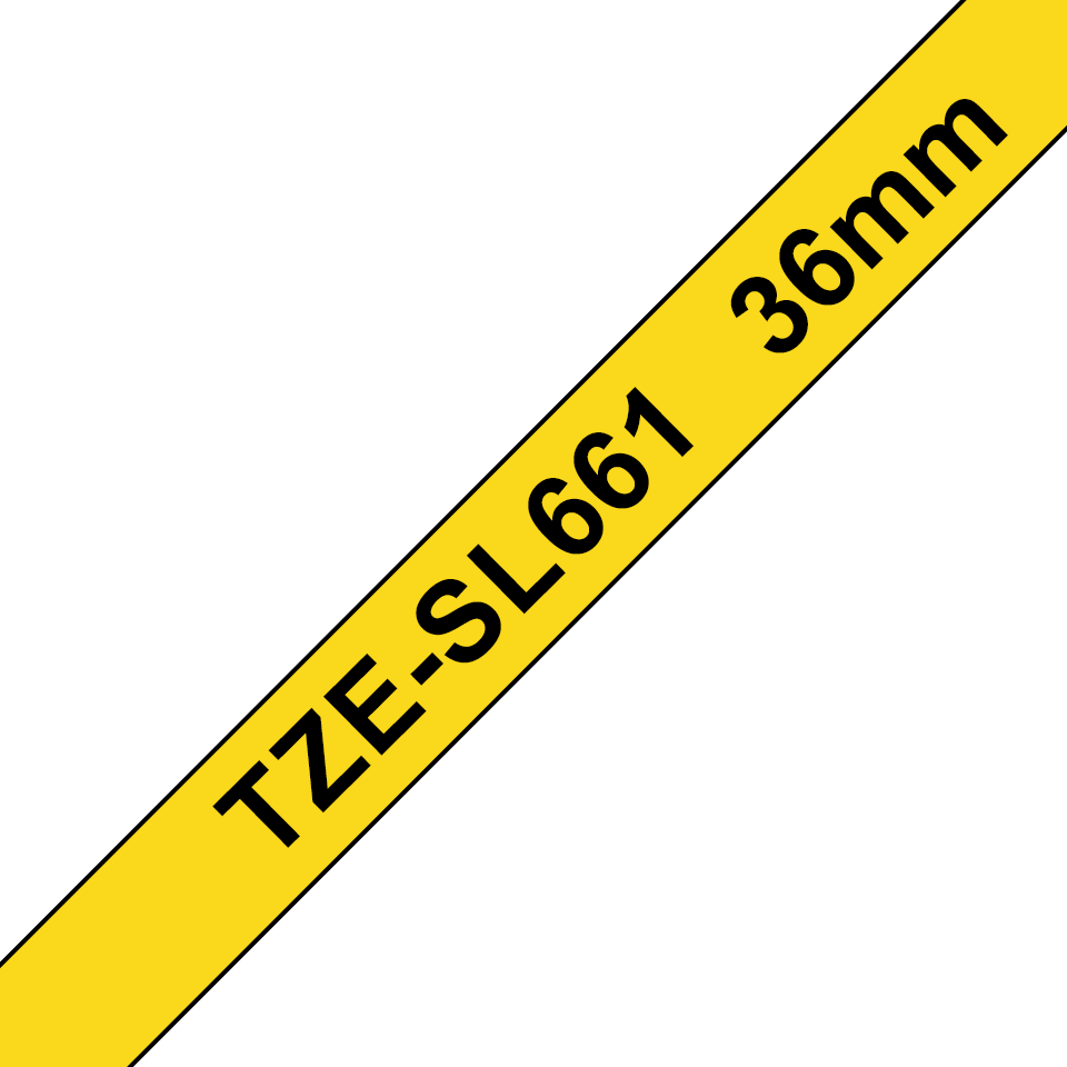 Brother TZe-SL661 Bandă Etichete cu Auto-laminare 36mm, Negru pe Galben - Etichetare Vizibilă și Rezistentă [1]