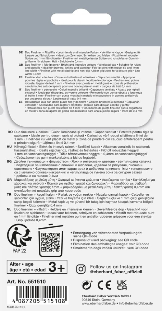 CARIOCI 10 CULORI 2 CAPETE (CARIOCA+LINER) EBERHARD FABER [2]