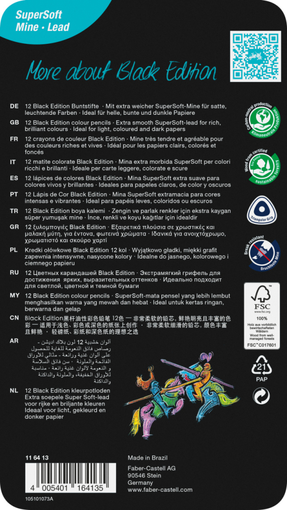 CREIOANE COLORATE 12 CULORI BLACK EDITION CUTIE METAL FABER-CASTELL [4]