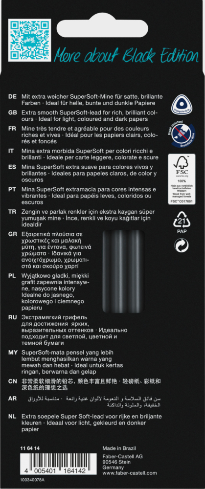 CREIOANE COLORATE 12 CULORI SKIN TONES BLACK EDITION FABER-CASTELL [3]
