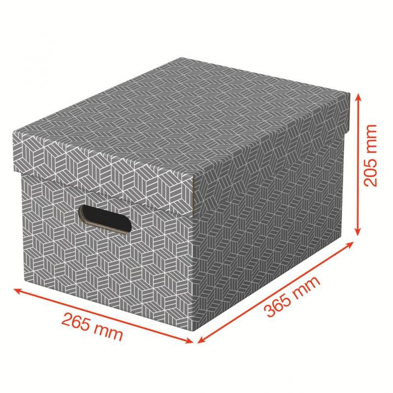 CUTIE DEPOZIT ARE CU CAPAC 36*26*20CM GRI RECYCLED ESSELTE [6]
