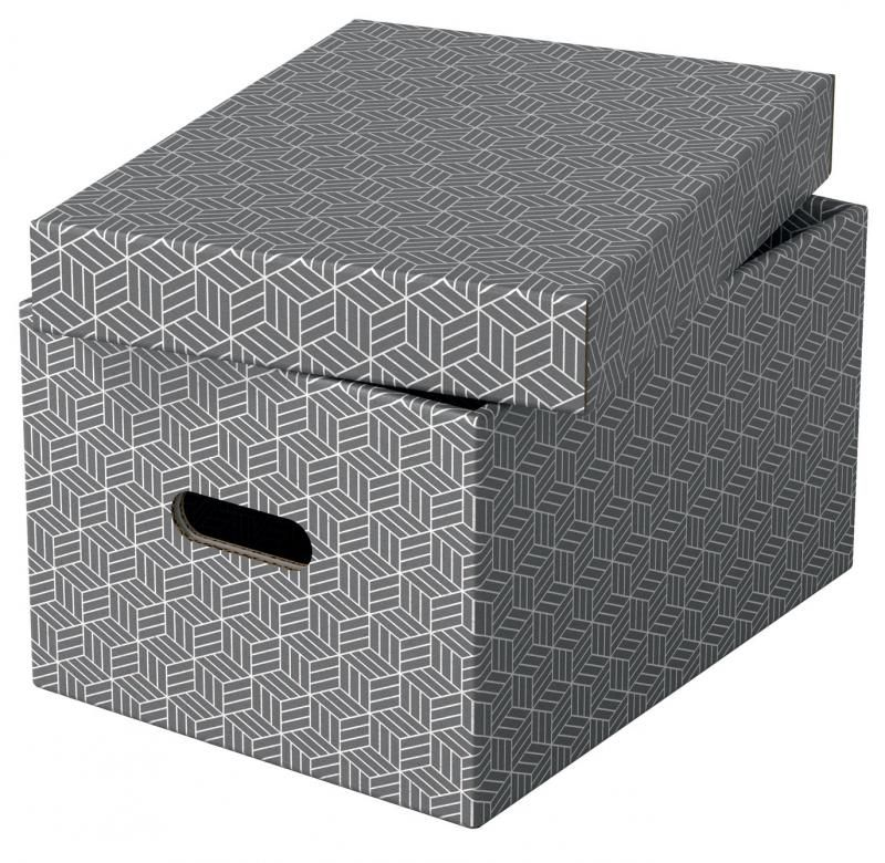 CUTIE DEPOZIT ARE CU CAPAC 36*26*20CM GRI RECYCLED ESSELTE [4]