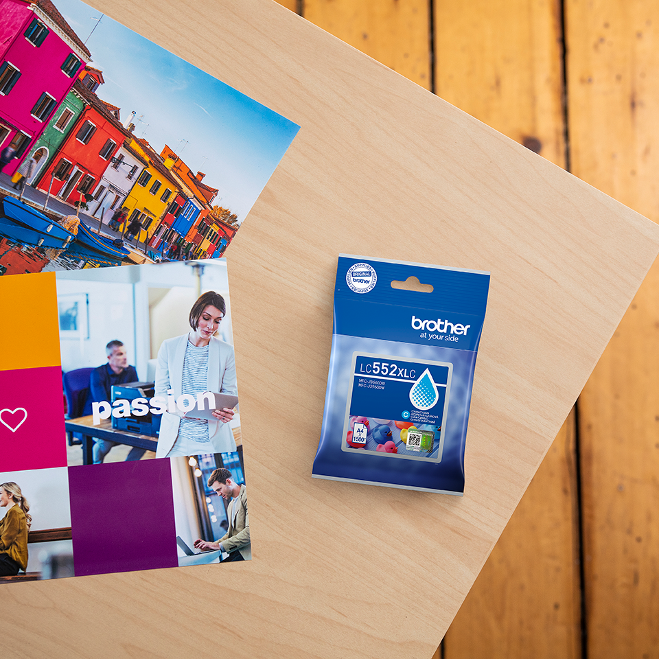 Cartuș de cerneală Brother LC552XLC original – Cyan [4]