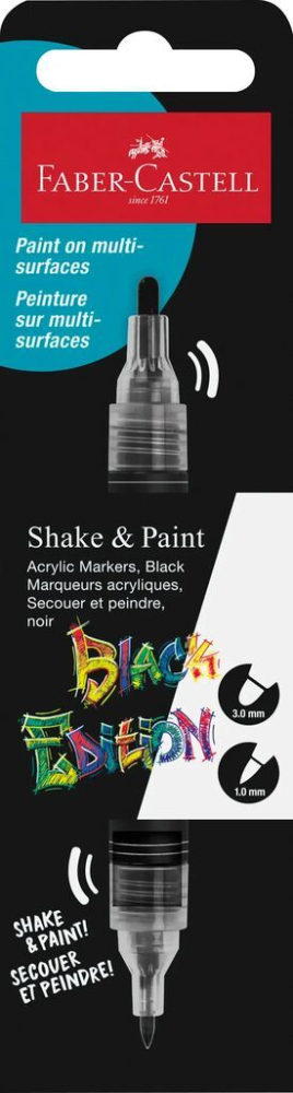 Blister 1 Buc Marker Acrilic Shake&paint Negru Faber-castell [5]