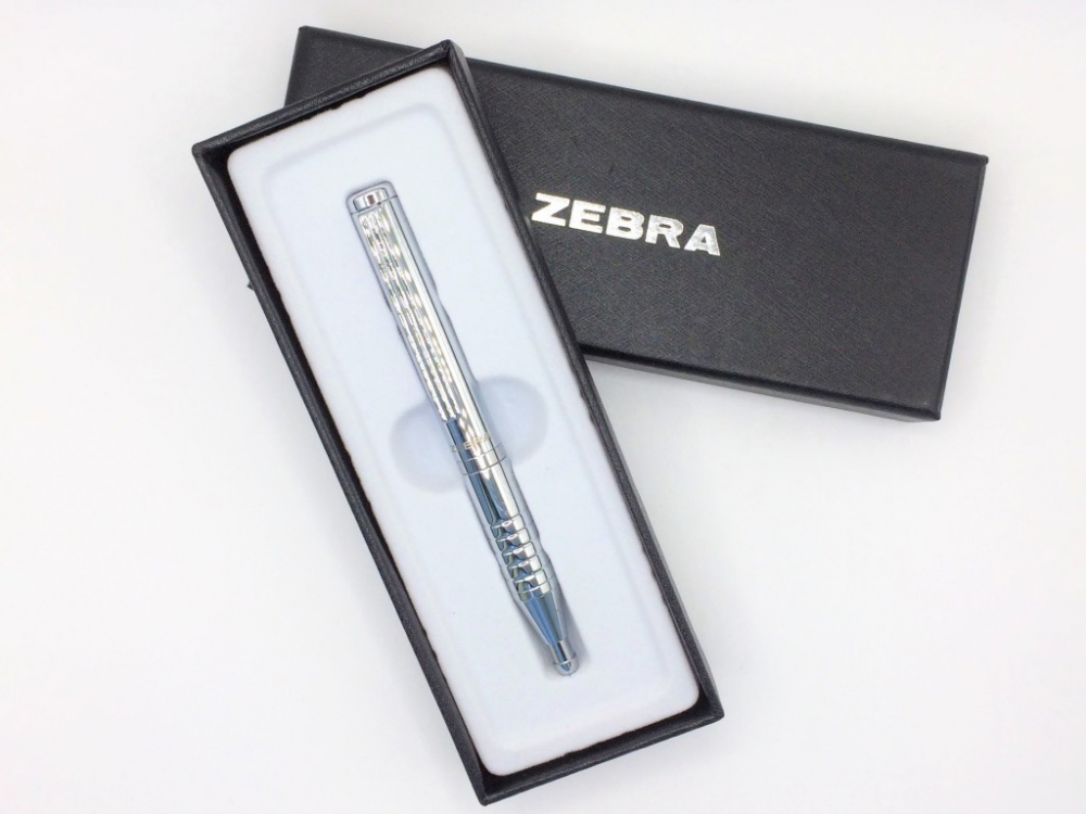 Pix albastru retrectabil metalic Zebra [3]
