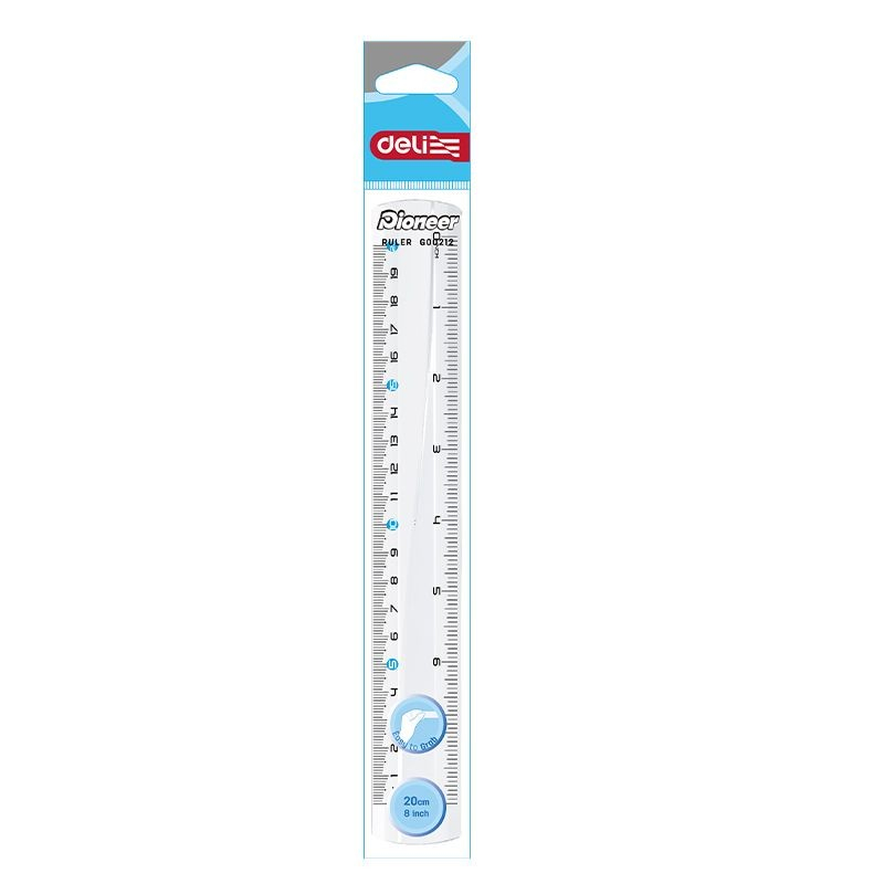 Rigla 20Cm Transparenta Deli [2]