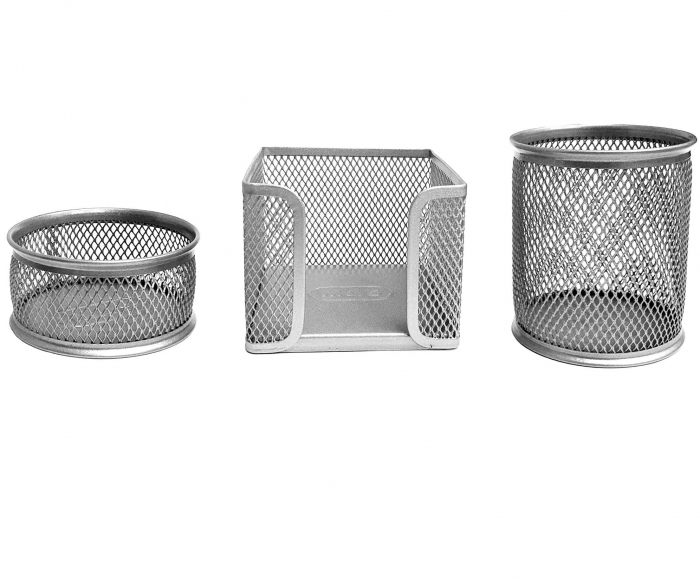 Set 3 Piese Suport Birou Metalic Mesh MAS - Organizator de Accesorii pentru Birou [6]
