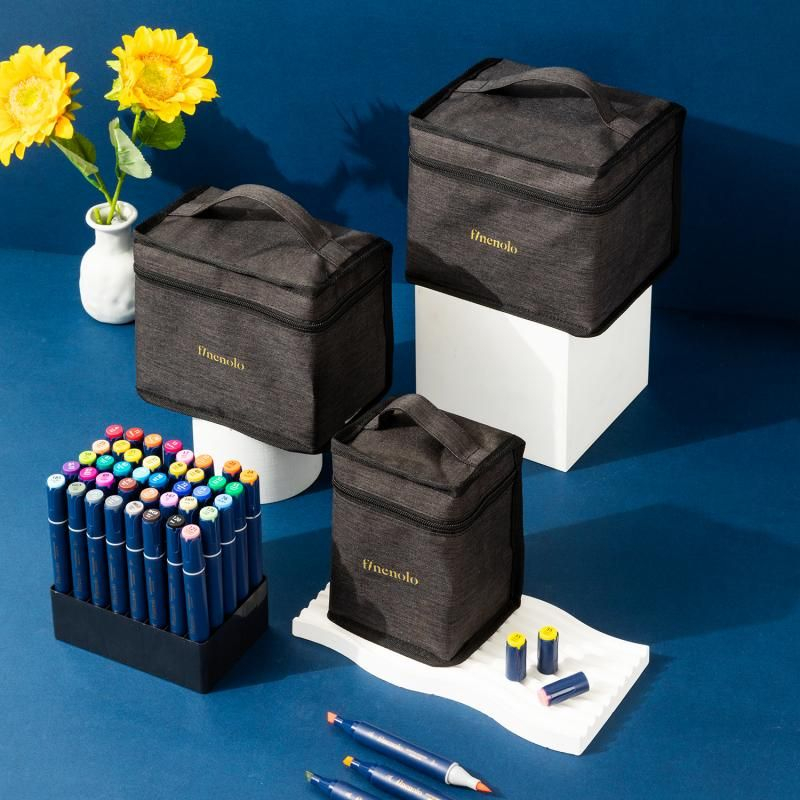 Set 30 Markere Sketching Varf Dublu Rotund/tesit Husa Textila Deli [6]