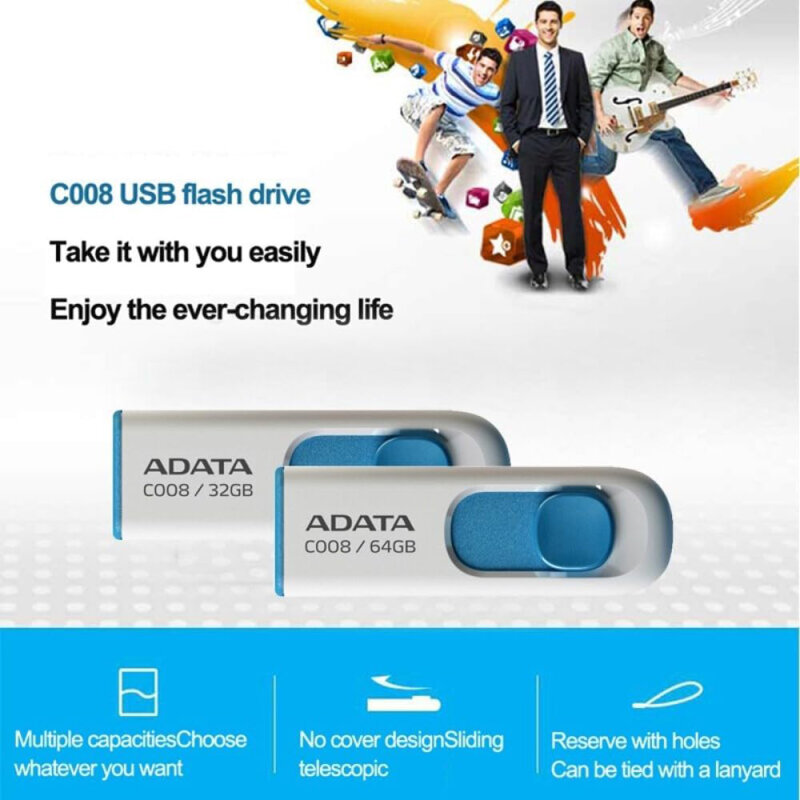 Stick Memorie Adata 16GB C008 White & Blue [2]