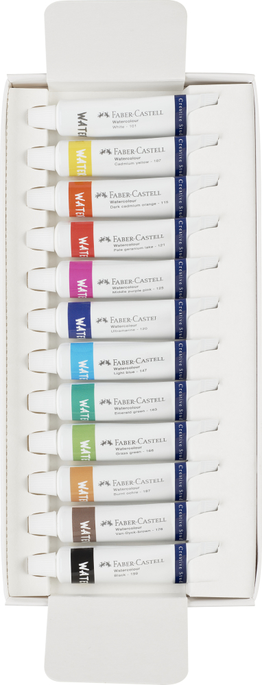 TEMPERA ACUARELE 12 CULORI 9ML + PALETA FABER-CASTELL [2]