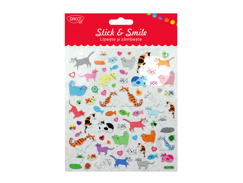 Articole Creative și Craft - Abtibild - AB042 Pisici Stick&Smile DACO