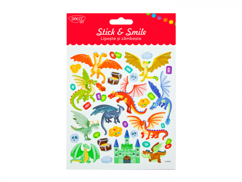 Articole Creative și Craft - Abtibild - AB070 Dragoni Stick&Smile DACO