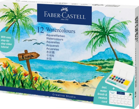 Papetărie / Birotică - ACUARELE 12 CULORI TROPICAL CREATIVE STUDIO FABER-CASTELL