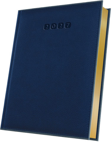 Papetărie / Birotică - Agendă datată 2027 Herlitz Premium Deluxe Alghero A5, Folio Auriu, Gri/Albastru