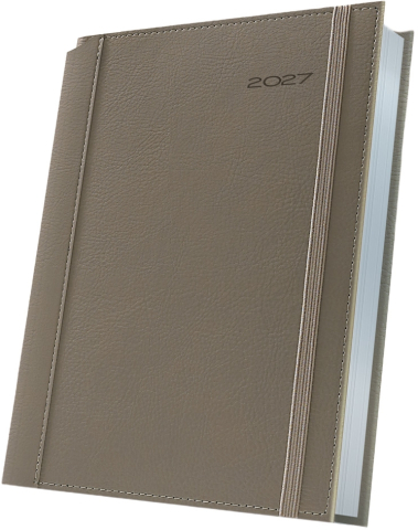 Papetărie / Birotică - Agendă datată 2027 Herlitz Premium Deluxe Borneo A5, Folio Argintiu, Bej