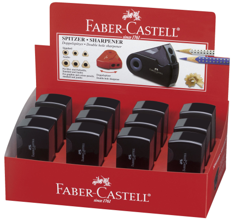 ASCUTITOARE PLASTIC DUBLA SLEEVE NEAGRA FABER-CASTELL [2]