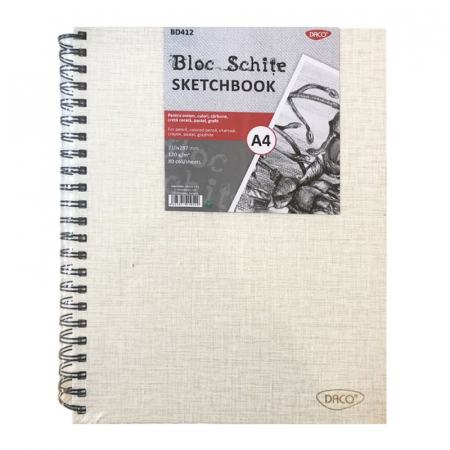 Bloc Notes - Blocuri Schițe DACO A6 - 80 File, Copertă Tare, 120 g/mp