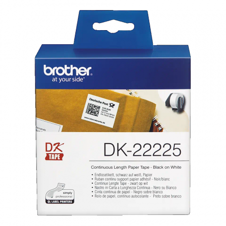 Brother DK-22225, Rolă etichete, negru pe alb, 38x30.48m [1]