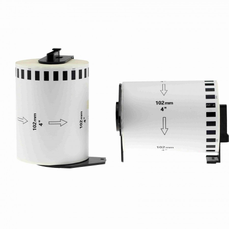 Role Brother DK - Brother DK-22243, Rolă de hârtie continuă compatibilă negru pe alb, lățime de 102mm