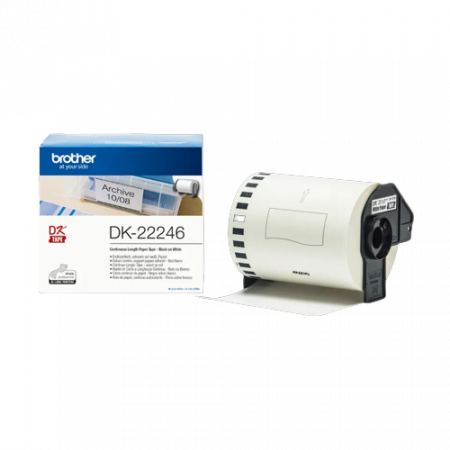 Role Brother DK - Brother DK-22246, Rolă continuă de hârtie pentru etichete originală – negru pe alb, lățime de 103mm