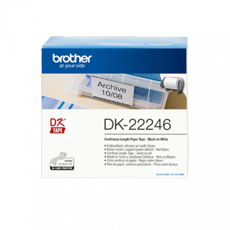 Brother DK-22246, Rolă continuă de hârtie pentru etichete originală – negru pe alb, lățime de 103mm [1]