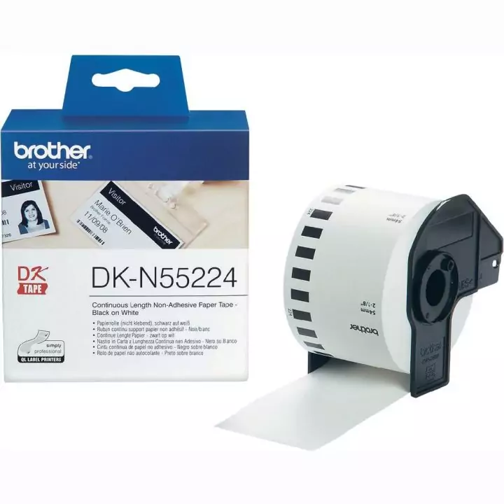 Role Brother DK - Brother DK-N55224, Rolă Neadezivă Hârtie Continuă, 54mm/30.48m