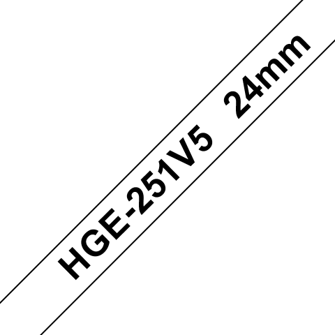 Benzi Brother P-Touch - Brother HGe-251V5 Casetă cu Bandă Etichete HG 24mm, Negru pe Alb - Etichetare Clară și Durabilă