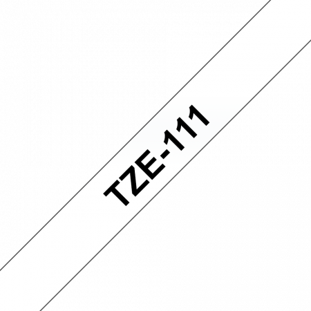 Brother TZe-111, Bandă Etichete Laminată, negru pe transparent, 6 mm [2]