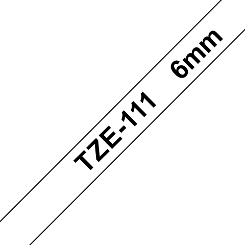 Benzi Brother P-Touch - Brother TZe-111, Bandă Etichete Laminată, negru pe transparent, 6mm